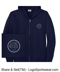 Youth Zipped Hoodie - Logo Front and Back Design Zoom
